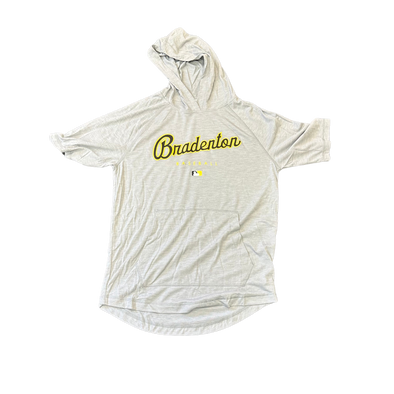 Bradenton Script Short Sleeve Hoodie- Grey