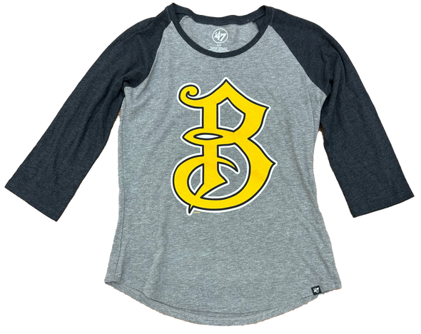 Bradenton Marauders 3/4 Sleeve Gray & Gold B Raglan