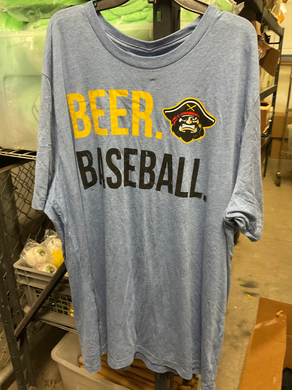 Bradenton Marauders Beer Baseball Blue Tee